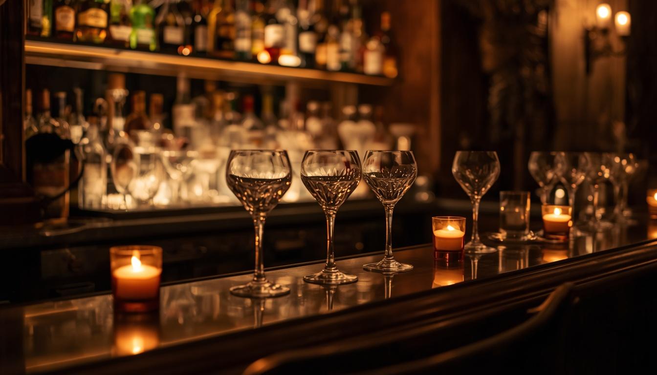 Luxury bar setup in the Alchemist tasting room