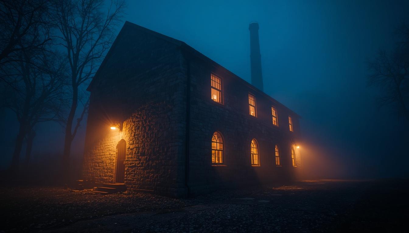 The Alchemist Distillery at night